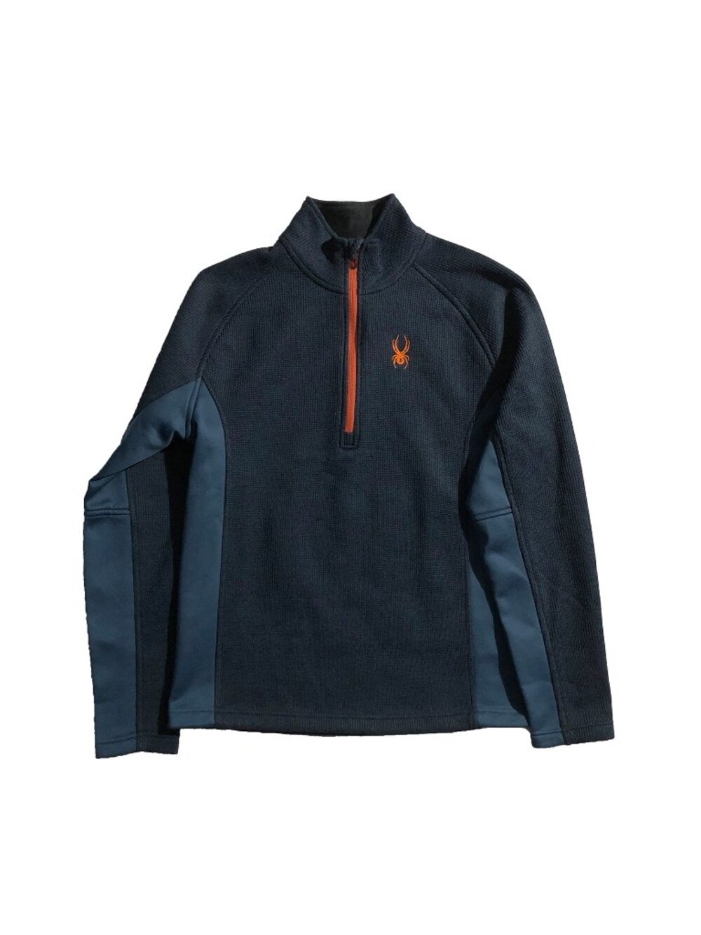 Spyder Sweater Mens Size M Navy/Blue ¼ Zip Mock Neck Long Sleeve Pullover